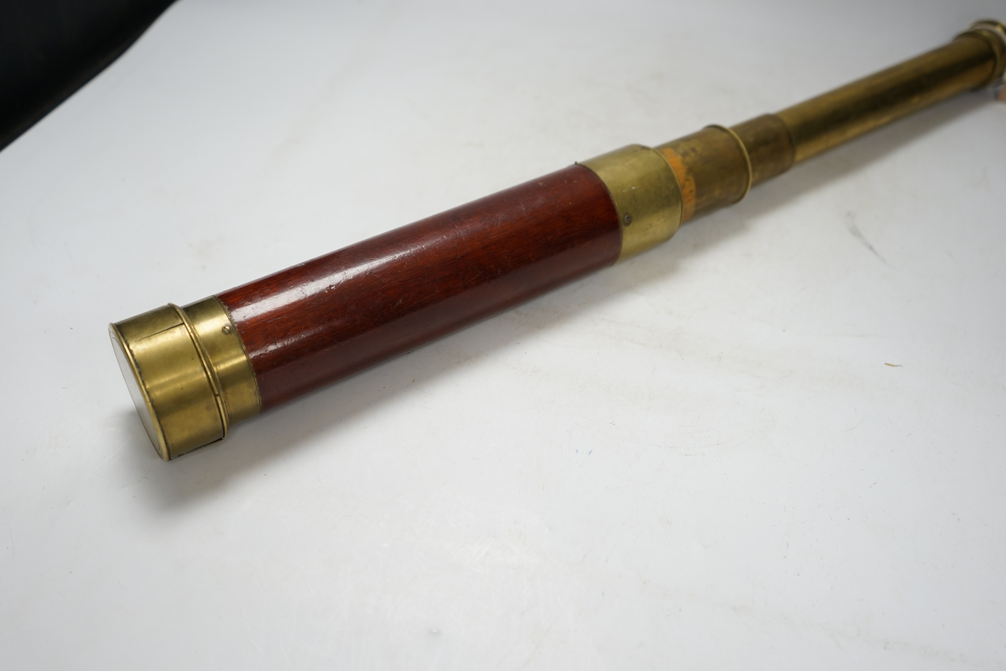 A 19th century four draw telescope made by J.P. Cutts of London. Condition - fair